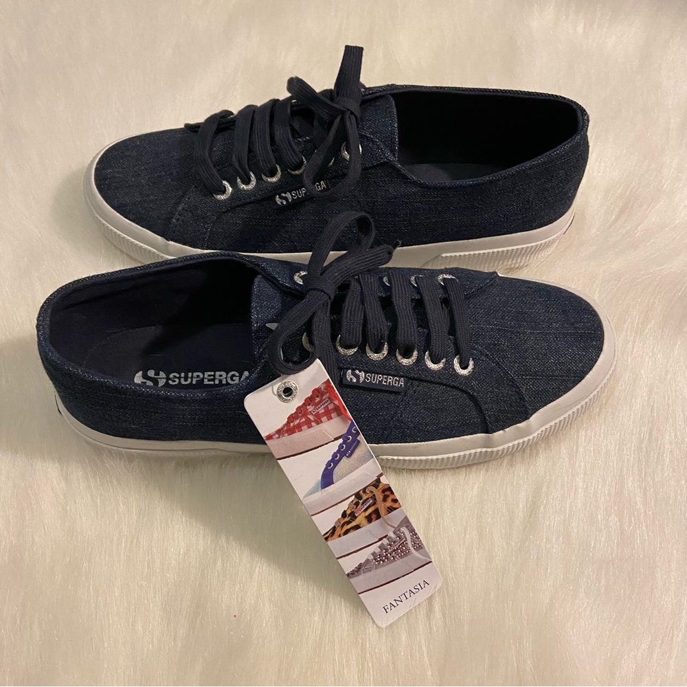 NWT Superga Denim Platform Sneakers - Picture 5 of 9